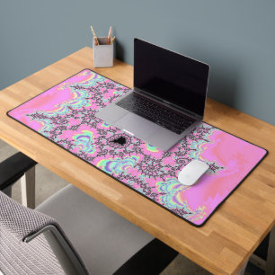 Boho-Hippie-Einhorn-Pastell-Mandelbrot-Fraktal Schreibtischunterlage