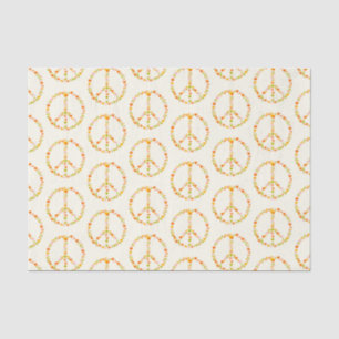 Boho Hippie Floral Peace Signature Muster in Gelb Seidenpapier
