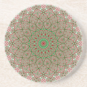 Boho Hippie Funky Trippy Verzierte Weihnachts-Mand Getränkeuntersetzer