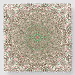 Boho Hippie Funky Trippy Verzierte Weihnachts-Mand Steinuntersetzer