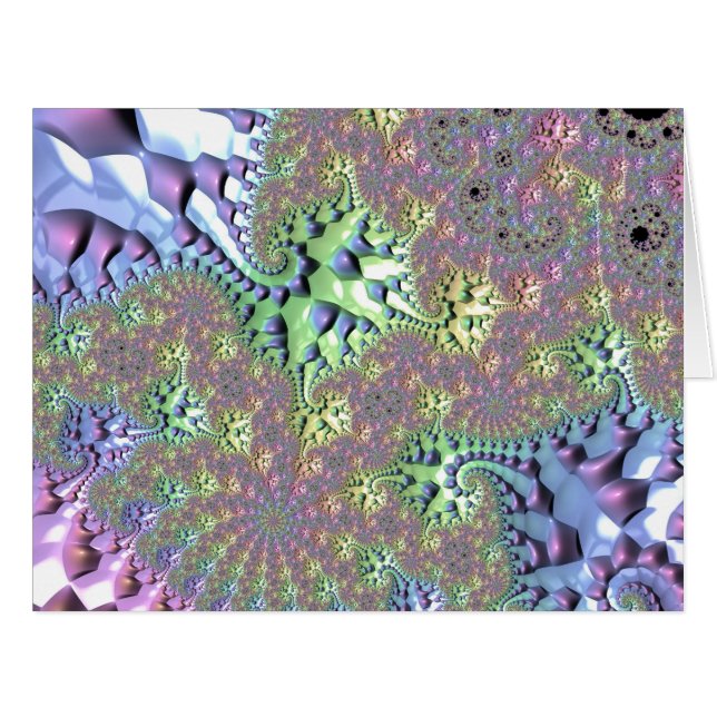 Boho Hippie Groovy Shiny Colorful Rainbow Fraktal (Vorderseite (Horizontal))