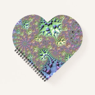 Boho Hippie Groovy Shiny Colorful Rainbow Fraktal Notizbuch