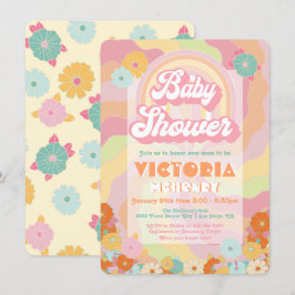Boho Hippie Rainbow Floral Baby Shower Einladung
