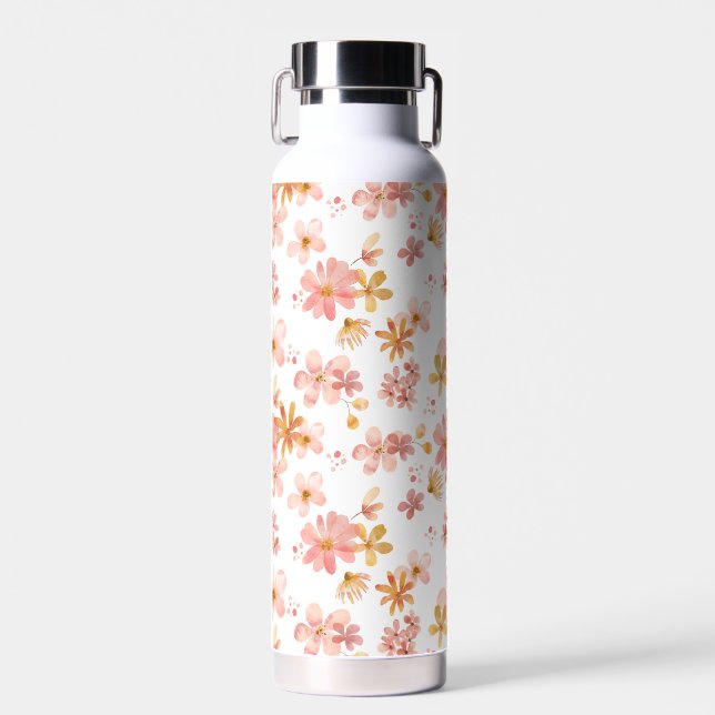 Boho hippie rustikale erdige natürliche Blume Trinkflasche (Vorne)