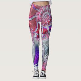 Boho Hippie Trippy Funky Nautilus Spiral Fraktal Leggings