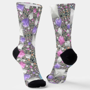Boho Hippie Trippy Groovy Colorful Pastel Fraktal Socken
