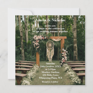 Boho Hippie Wedding Einladung