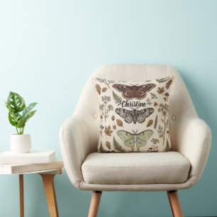 Boho Hippie Witchy Mystische Motten Kissen