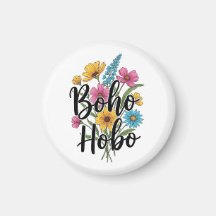 Boho Hobo Blume Bouquet Design Magnet