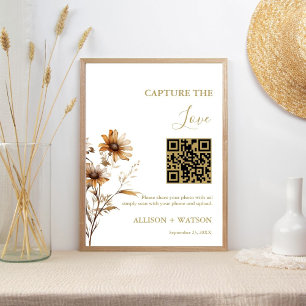 Boho Hochzeit Capture Liebe QR Code Hochzeit Foto Poster
