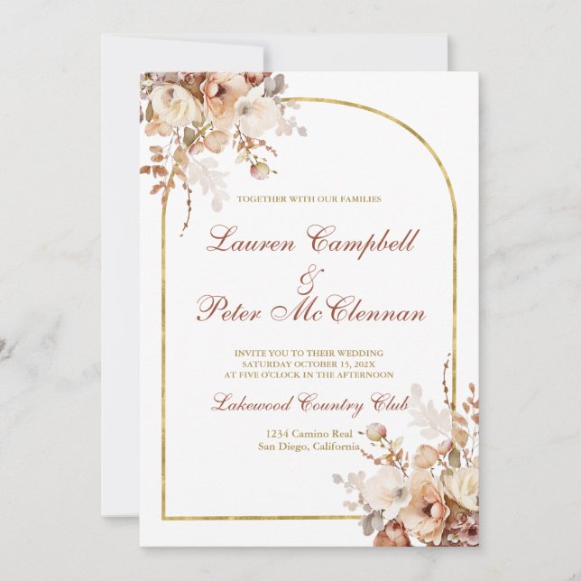 Boho Hochzeit-Einladung Einladung (Vorderseite)