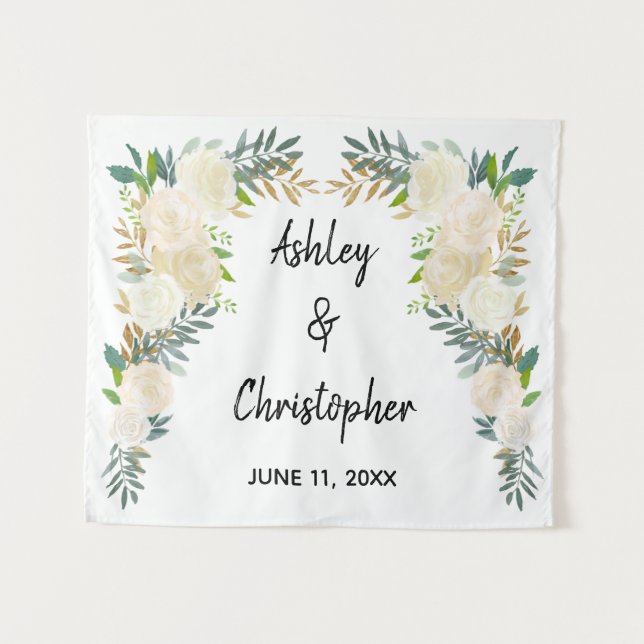 Boho Hochzeit im Herbst Back Drop, Zeremonie Dekor Wandteppich (Vorderseite (Horizontal))