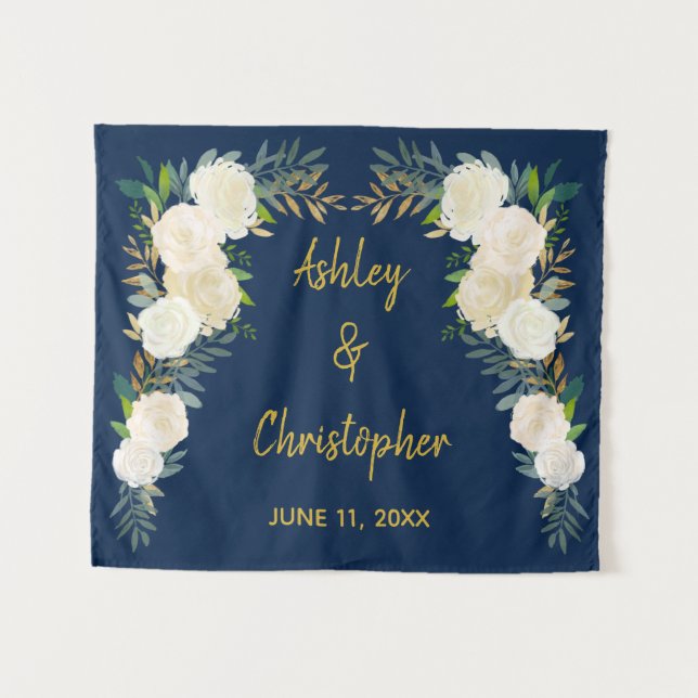 Boho Hochzeit im Herbst Back Drop, Zeremonie Dekor Wandteppich (Vorderseite (Horizontal))