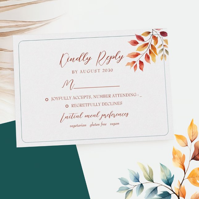 Boho Hochzeit im Herbst RSVP Karte (Von Creator hochgeladen)
