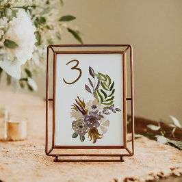 Boho Hochzeit im Herbst Rustikale Natur Botanische Tischnummer