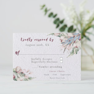 Boho-Hochzeit in Wasserfarbe und Botanische Hochze RSVP Karte