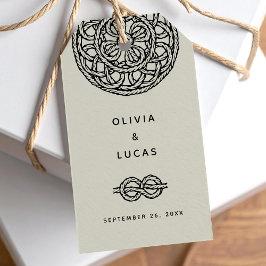 Boho Hochzeit oder Verlobung Gefallen Tag mit Knot Geschenkanhänger