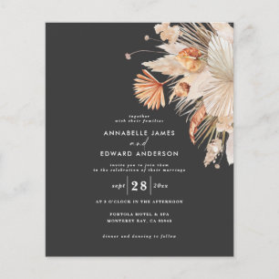 Boho-Hochzeits-Einladung aus Pampasgras mit kleine Flyer