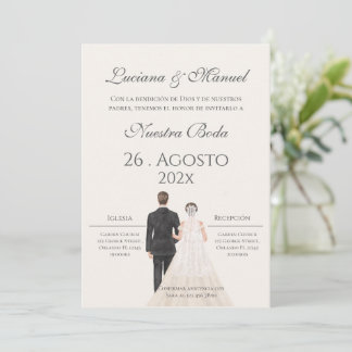 Boho-Hochzeitseinladung auf Spanisch Einladung