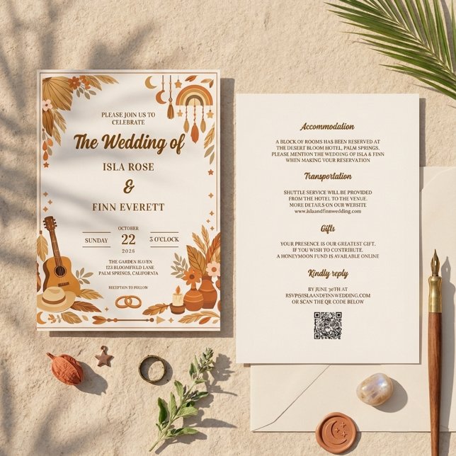 Boho-Hochzeitseinladung Einladung (Von Creator hochgeladen)