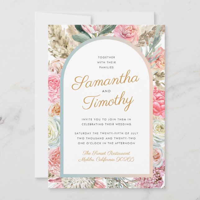 Boho-Hochzeitseinladung Save The Date (Vorderseite)