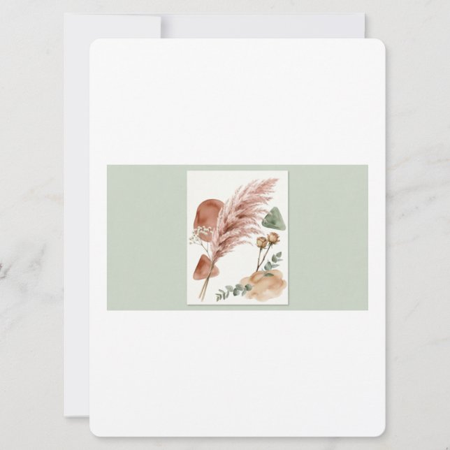 Boho-Hochzeitseinladung | Terrakotta Pampasgras (Vorderseite)