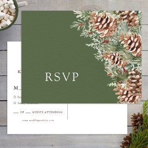Boho-Hochzeitspostkarte mit Antwortkarte Postkarte