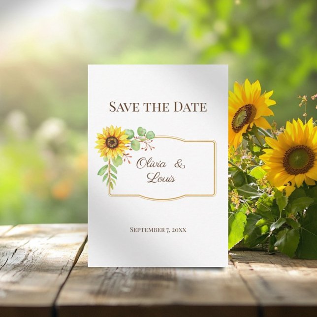 Boho Hochzeitssonnenblume Save the Date Karte (Von Creator hochgeladen)