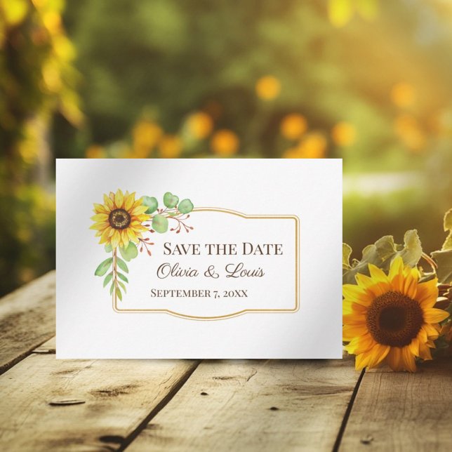 Boho Hochzeitssonnenblume Save the Date Karte (Von Creator hochgeladen)