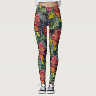 boho hojas Mitternachts Leggings