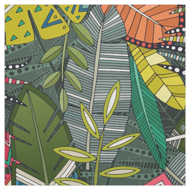 Boho-Hojas-Wald Stoff (Muster)