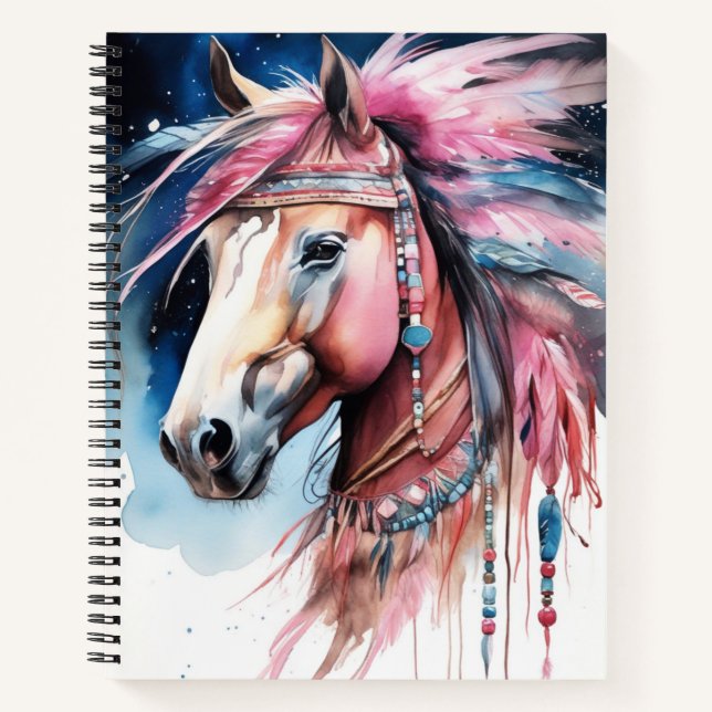 Boho Horse-Notebook Notizbuch (Vorderseite)