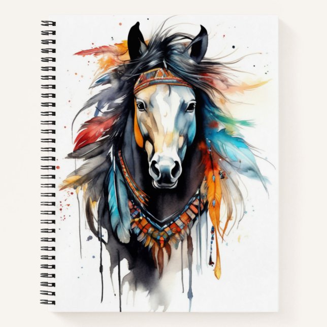 Boho Horse-Notebook Notizbuch (Vorderseite)