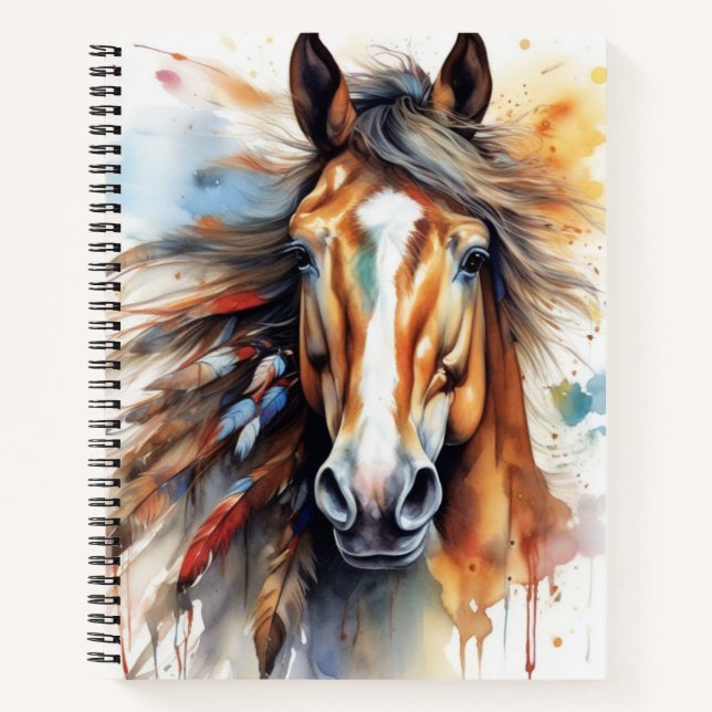 Boho Horse-Notebook Notizbuch (Vorderseite)