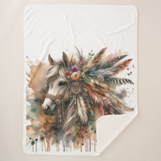 Boho Horse with feathers Sherpadecke
