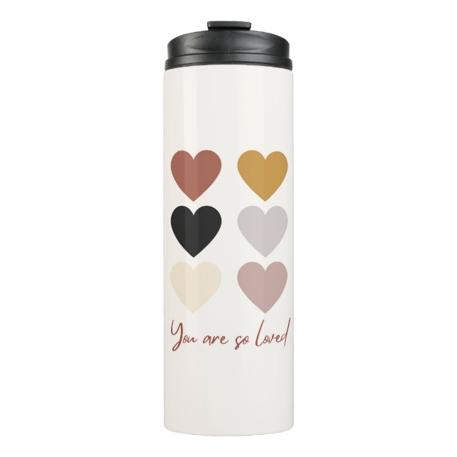 Boho Hört Liebe positives Zitat Sie sind so gelieb Thermosbecher (Vorderseite)