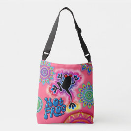 Boho Hot Frog Surf psychedelische Tote Tasche rot.