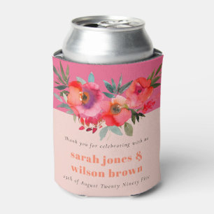 Boho Hot Pink Orange Blumenhochzeit Dosenkühler