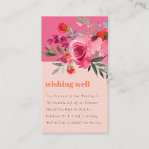 Boho Hot Pink Orange Blumenzwiebeln wünschend gut Begleitkarte