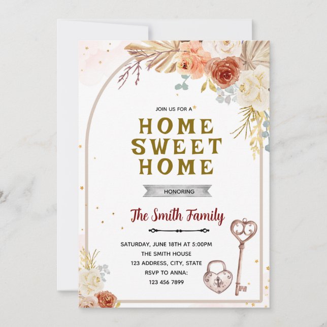 Boho housewarming party Invitation (Devant)