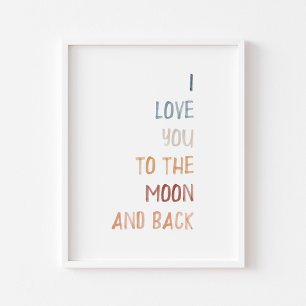 Boho I Liebe Sie zum Mond und zurück drucken Poster
