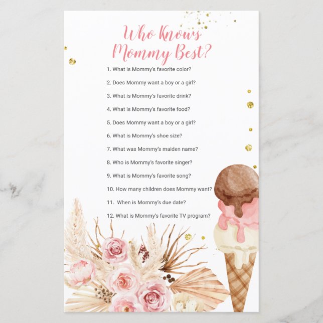 Boho Ice Cream Floral, der Mommy Best Game kennt (Vorderseite)