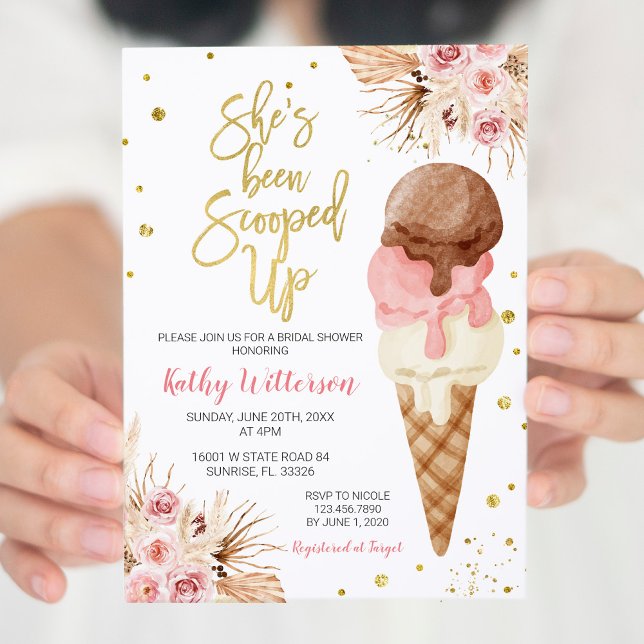 Boho Ice Cream nuptiale douche Invitation (Créateur téléchargé)