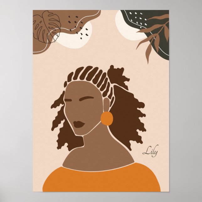 Boho Illustration, Earthy Tones Poster (Vorne)