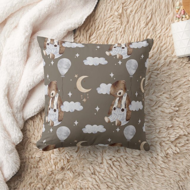 Boho in Neutrals: Baby Bears in Blues Kinderzimmer Kissen (Decke)