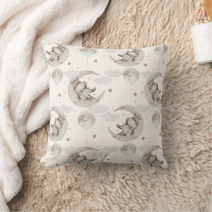 Boho in Neutrals: Schlafen Baby Hippos Kinderzimme Kissen