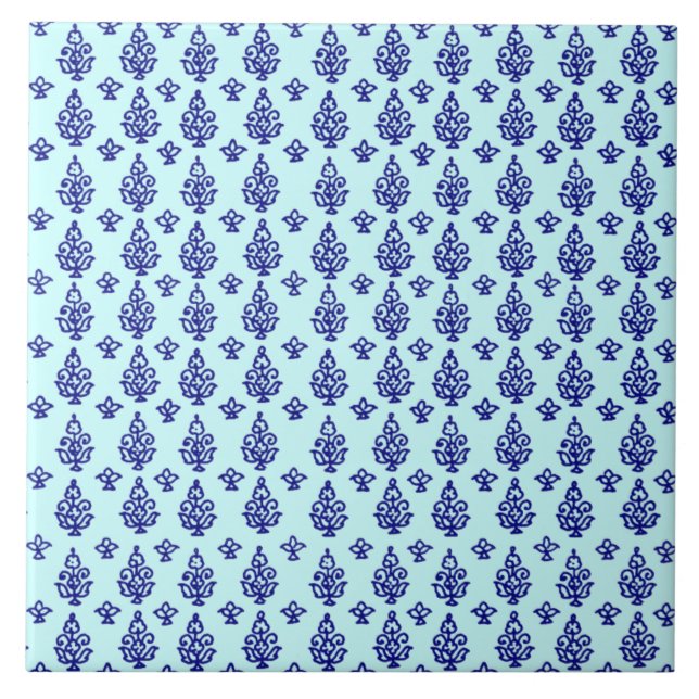 Boho India Block Print Fliese (Vorderseite)