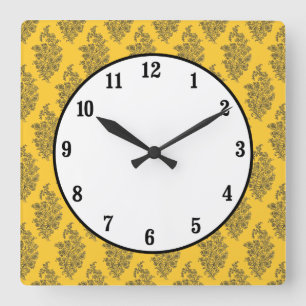 Boho India Block Print Quadratische Wanduhr