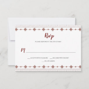 Boho Indian Roter Stammesrand RSVP Karte