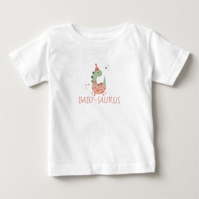 BOHO Individuelle Name Green Dino Baby Matching Fa T-shirt (Vorderseite)